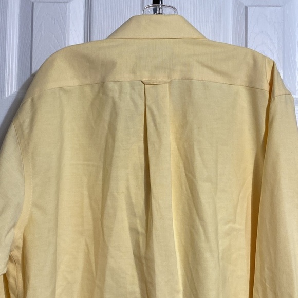 Mens Stafford yellow cotton blend button down shirt size 16 1/2 - Picture 9 of 14